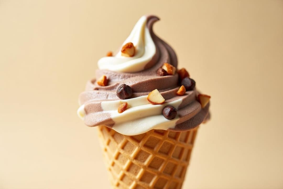 Artisan ice cream with premium toppings